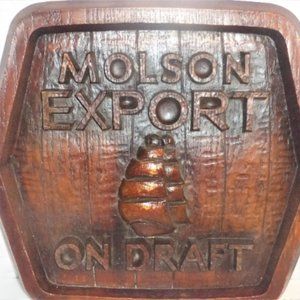 Vintage MOLSON EXPORT SIGN Bar Sign Beer Sign Beer Advertising Man Cave Barware